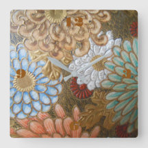 Horloge murale carrée de Cloisonne