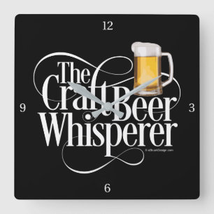 Horloge murale carrée de connaisseur de bière arti