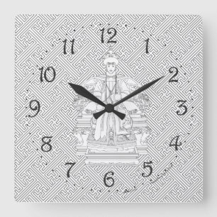 Horloge murale carrée de l'Ancêtre honorable