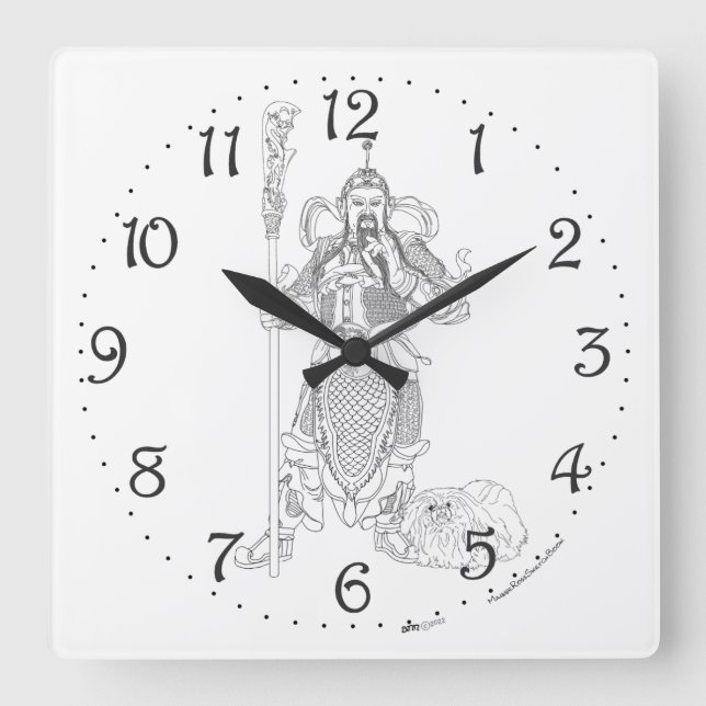 Horloge murale carrée de l'Ancêtre Honorable (Recto)
