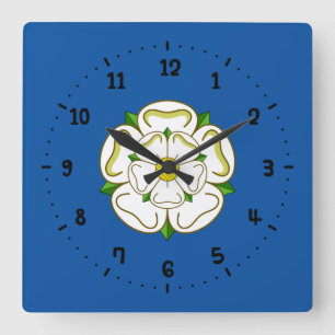 Horloge murale carrée du drapeau du Yorkshire