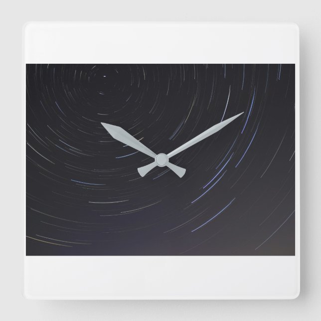 Horloge murale carrée étoile spirale (Recto)