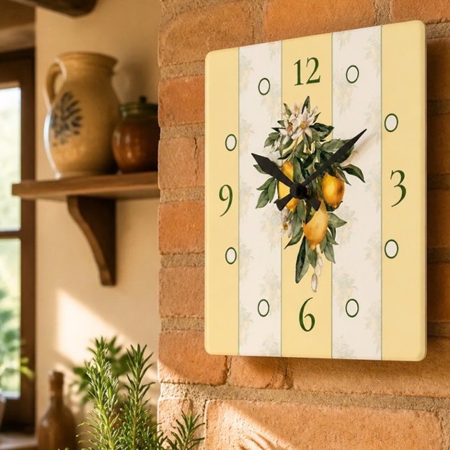 Horloge murale carrée Lemon Bliss (Créateur téléchargé)