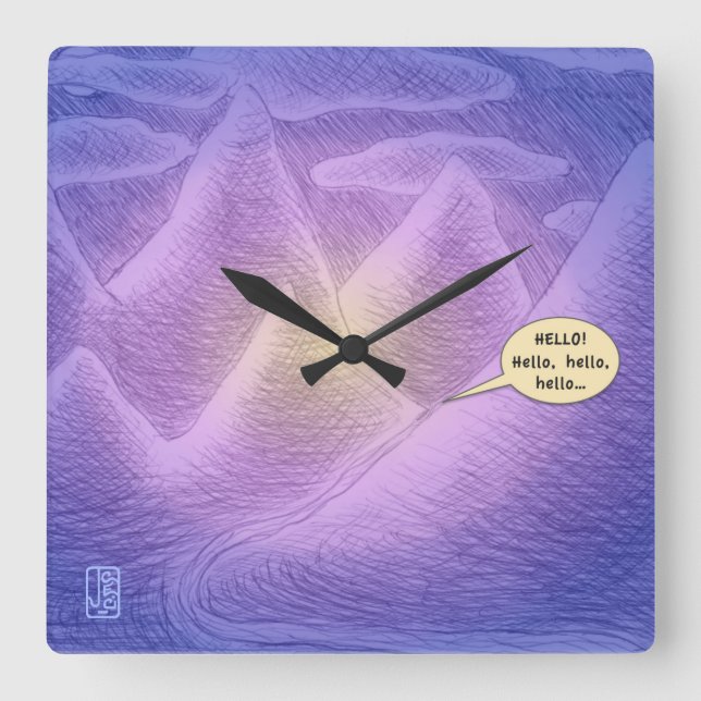 Horloge murale carrée Mountain Dream Time en acryl (Recto)