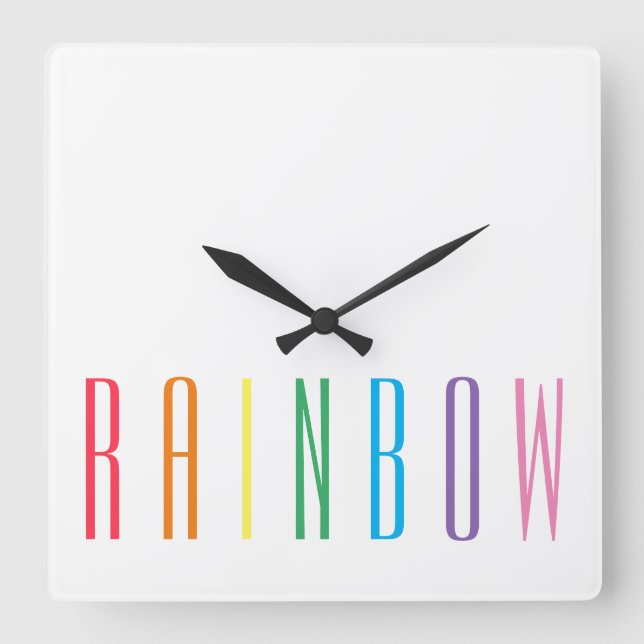 Horloge murale carrée RAINBOW (Recto)