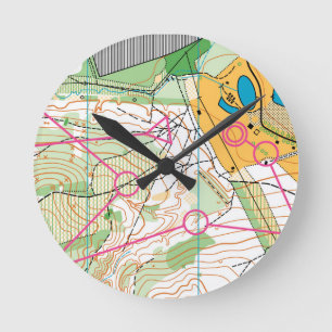 Horloge murale - carte de course d'orientation
