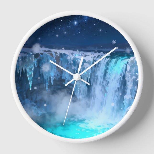 Horloge murale cascade gelée (Recto)