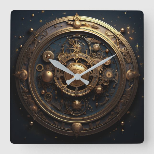 Horloge murale céleste Steampunk (Recto)