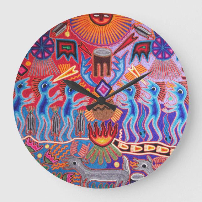 Horloge murale cérémonie rituelle SW Huichol Peyot (Recto)