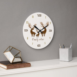 Horloge murale cerf Valeurs familiales