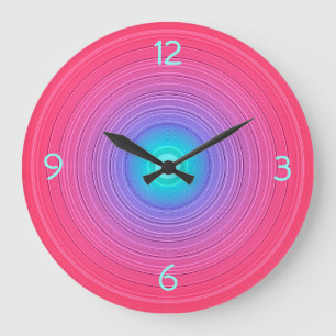 Horloge murale Cerise Rose avec Centre Aqua>