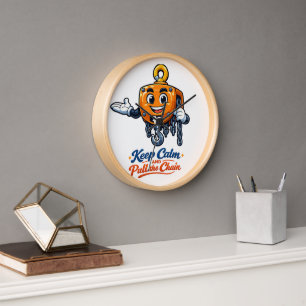 Horloge murale Chain Hoist Mascot Keep Calm