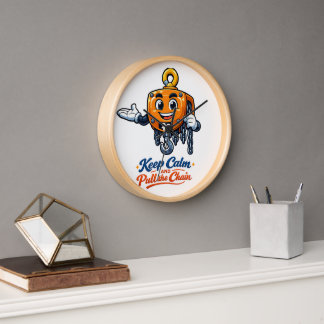 Horloge murale Chain Hoist Mascot Keep Calm