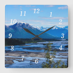 Horloge murale chaîne de montagnes Denali