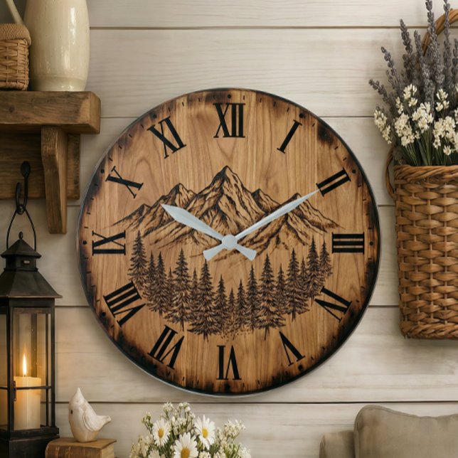 Horloge murale Chaîne de montagnes majestueuse (Créateur téléchargé)