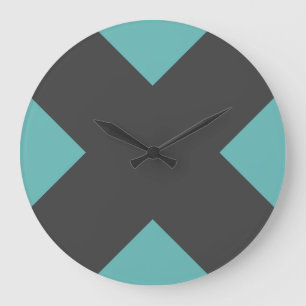 Horloge murale charbon sarcelle géométrique X mode