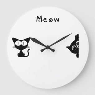 Horloge Murale Chat Minimaliste