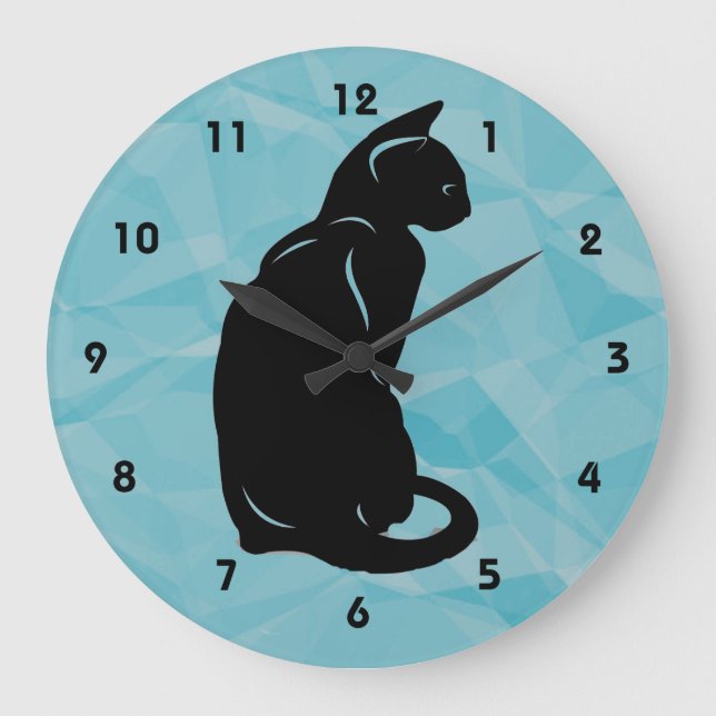 Horloge murale chat noir (Recto)