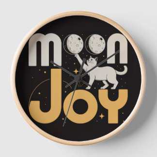 Horloge murale chat noir Moon Joy