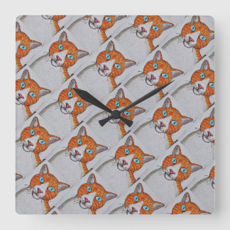 Horloge murale chat orange et blanc
