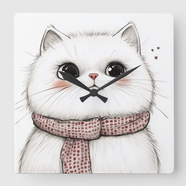 Horloge murale Chat persan mignon (Recto)