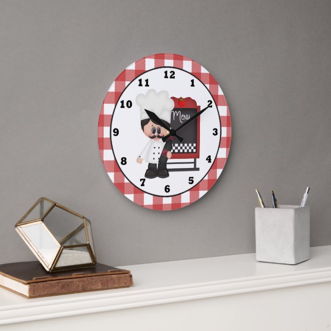 Horloge murale Chef italien amusant (Bureau)