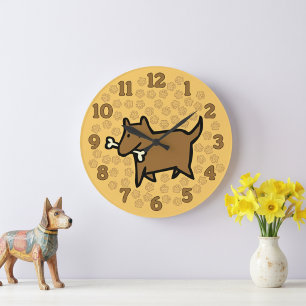 Horloge murale chien dessin animé amusant