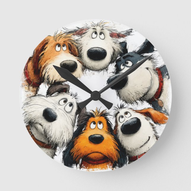 Horloge murale chien fantaisiste (Recto)