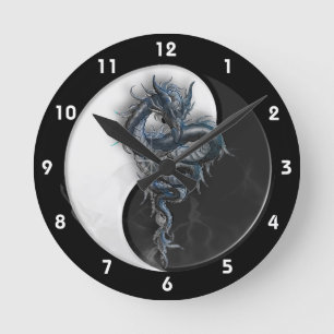 Horloge murale chinoise de dragon de Yin Yang