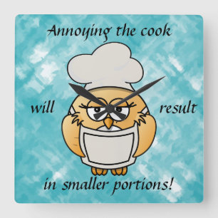 Horloge Murale Chouette Bleue Mignonne