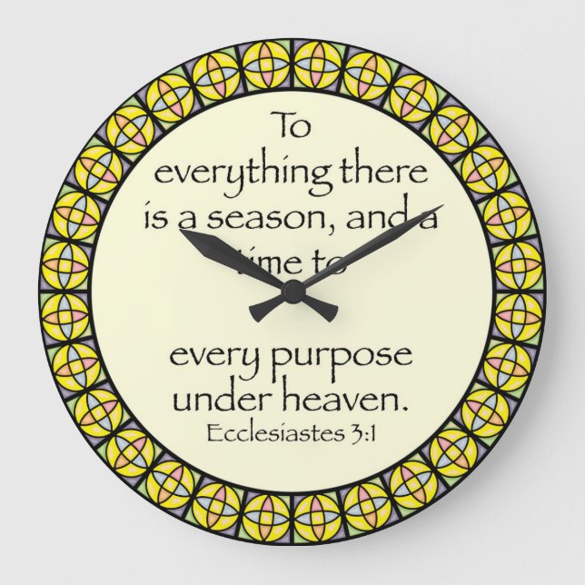 Horloge murale chrétienne - Ecclesiastes 3:1 (Recto)