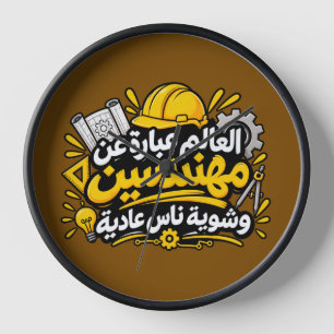 Horloge murale citation drôle d'ingénieur arabe