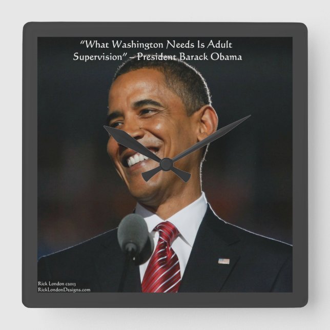 Horloge murale citation humour Barack Obama (Recto)