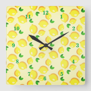 Horloge murale citrons jaunes