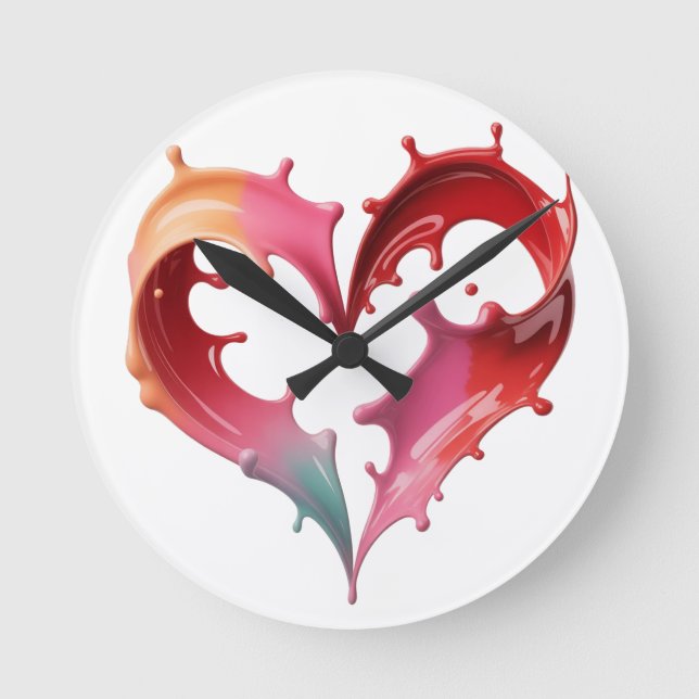 Horloge murale cœur pastel (Recto)