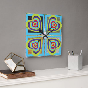 Horloge murale coeurs
