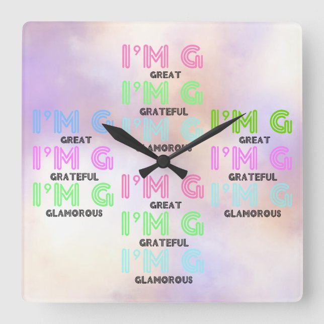 Horloge murale colorée 3G (Grateful Glamour) (Recto)