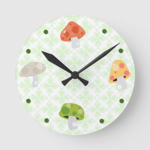 Horloge murale colorée de cuisine de champignons