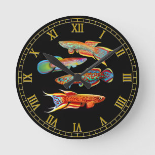 Horloge murale colorée de Killifish