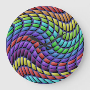 Horloge murale colorée de tuiles de mosaïque