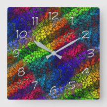 Horloge murale colorée du motif de cube funky