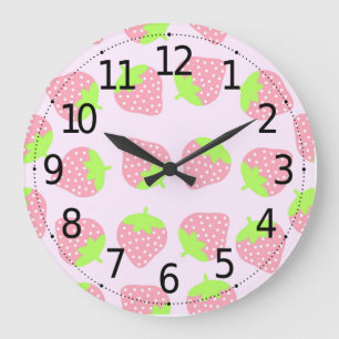 Horloge murale colorée du motif   de fraise de