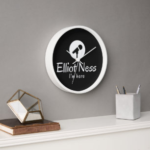 Horloge murale comédienne Elliot Ness