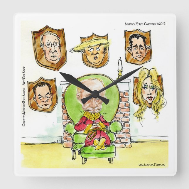 Horloge murale comique de Poutine et Trump par Ric (Recto)
