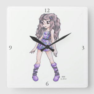 Horloge murale comportant la fille dans la robe