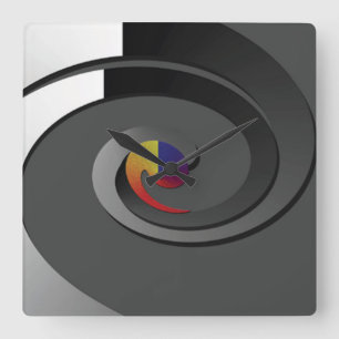 Horloge murale contemporaine grise - remous de 4