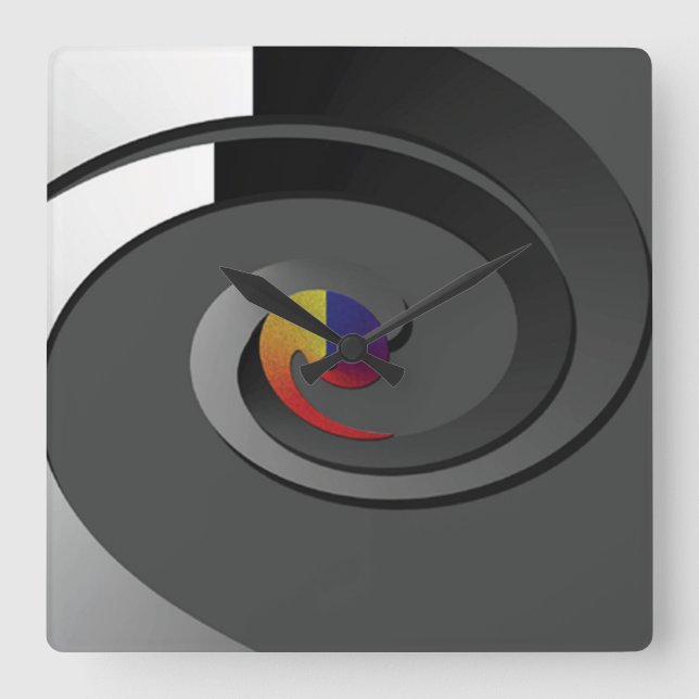 Horloge murale contemporaine grise - remous de 4 (Recto)