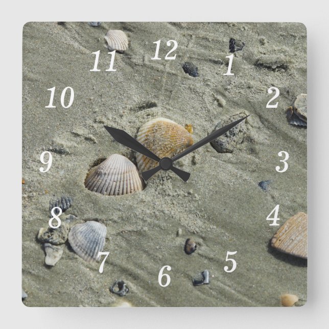 Horloge murale coquillages et sable (Recto)