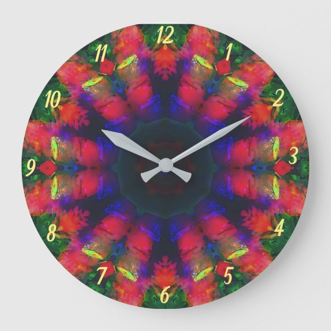 Horloge murale couleur Psychédélique rétro Boho (Recto)