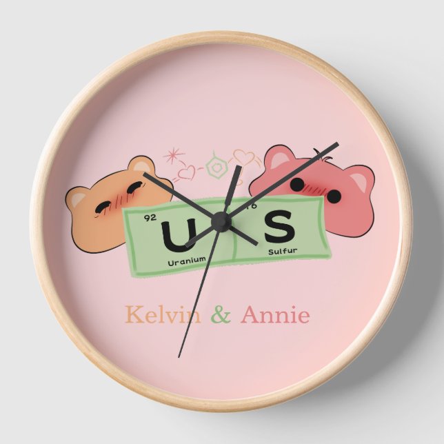 Horloge murale couple d'ours mignon (Recto)